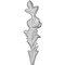 Ekena Millwork 1 1/4"W x 4 1/2"H x 3/8"P Hillsborough Flower Onlay ONL01X05X00HI - alternate 1